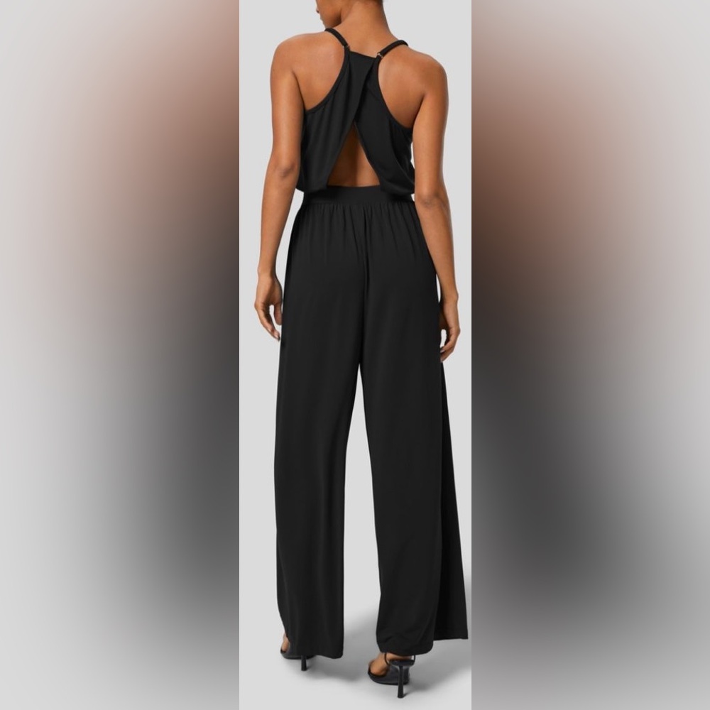 Halara Black Adustable Strap Backless Cut-Out Sid… - image 1